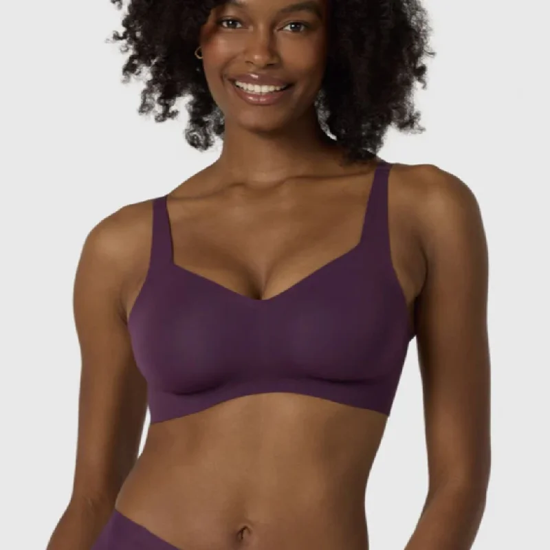 Evelyn & Bobbie Beyond Bra in Plum Comfortable Lace Bralette