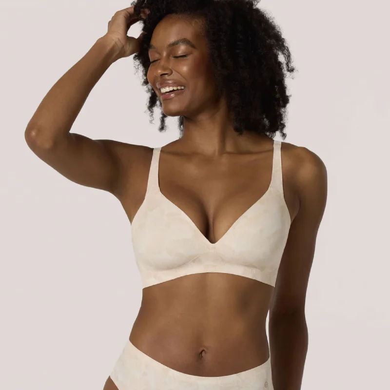 Evelyn & Bobbie Starlette Plunge Bra in Champagne Ginkgo High Support Bra