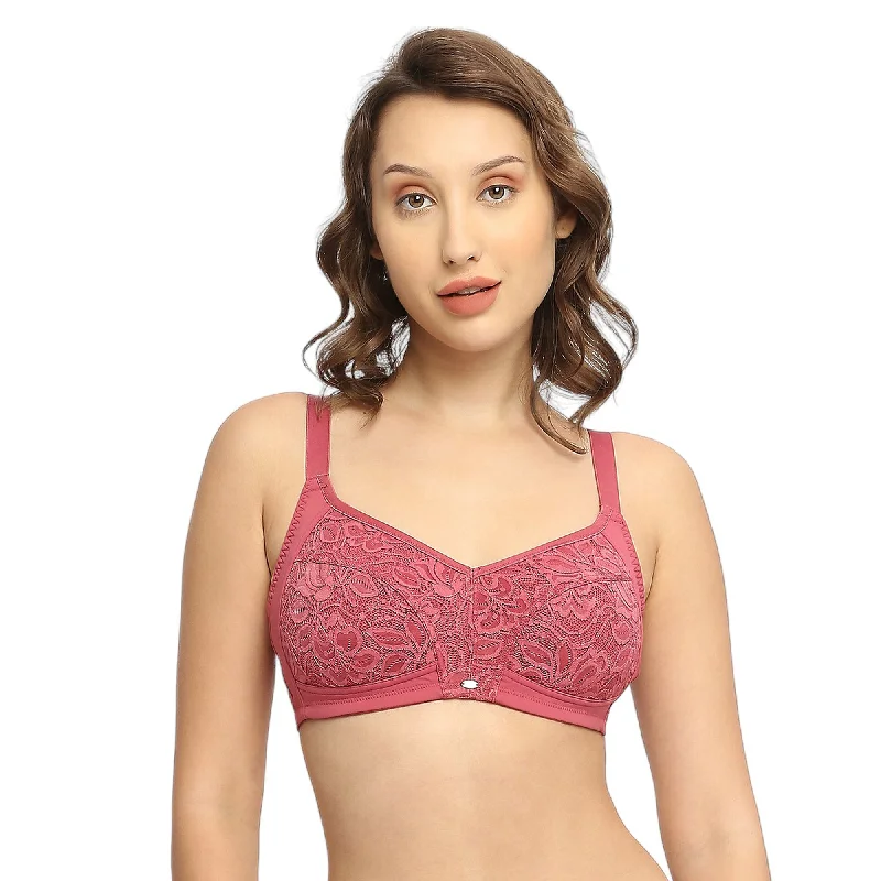 Full Coverage Non Padded Non Wired Lacy Bra-FB-709 Lacy Underwire Bra