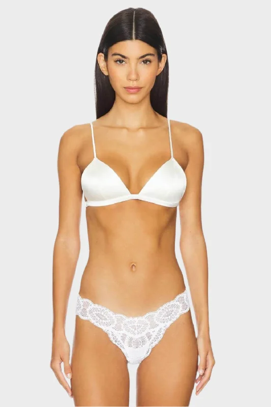 Molded Triangle Bra in Ivory Sleek Push-Up Bra