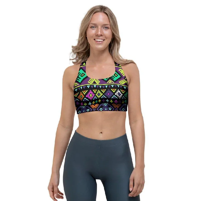 Navojo Aztec Print Sports Bra Sexy Lace Bralette