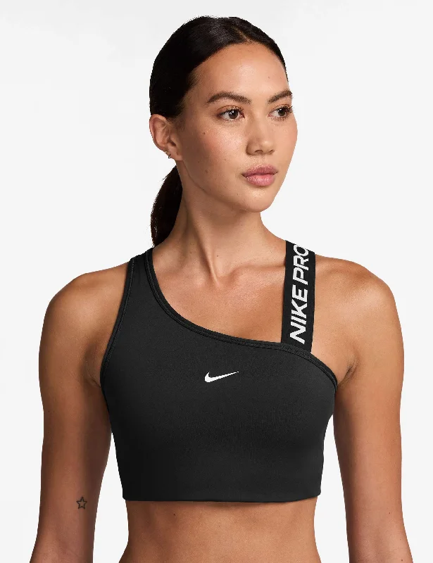 Pro Swoosh Asymmetrical  Bra - Black/White Smooth Stretch Bra