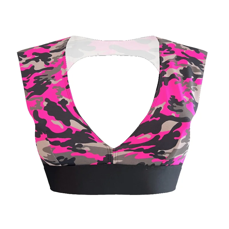 Pole Dance Sports Bra Mariele Pink Camouflage Daily Comfort Bra