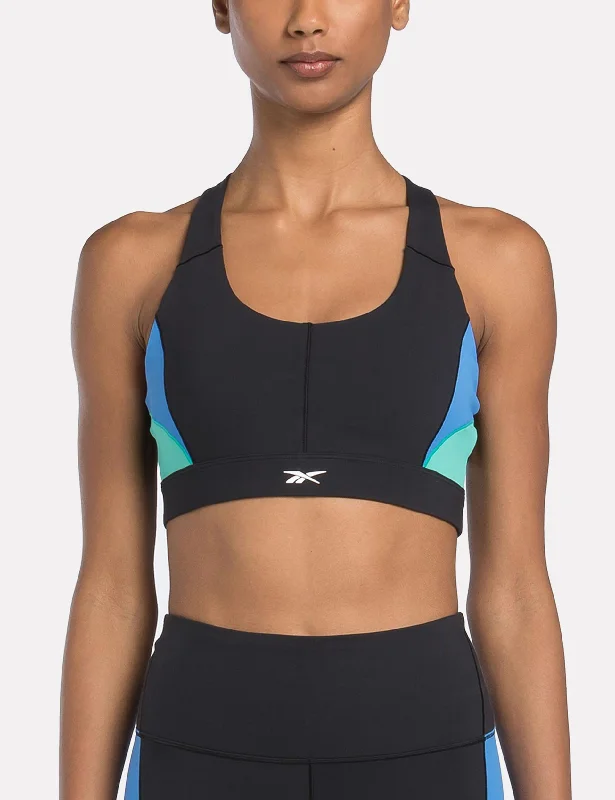 Lux Racer Colorblock Bra - Black/Unleashed Green Soft Mesh Bralette