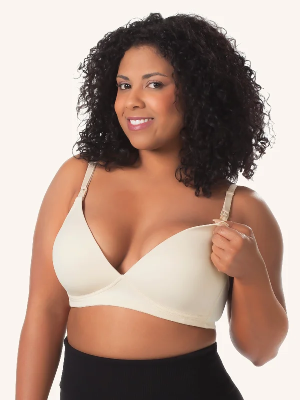 The June - Contoured Seamless Wirefree Nursing Bra Lacy Underwire Bra