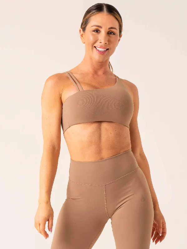 Unstoppable One Shoulder Sports Bra - Mocha Comfortable Lace Bra