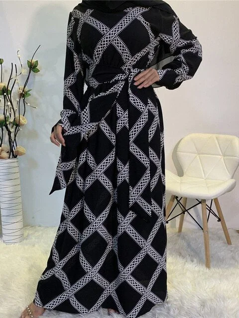 Abaya Maxi Dress Elegant Wraparound Maxi Dress