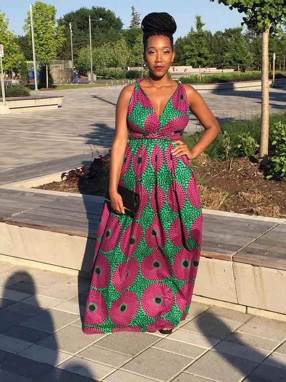 Dashiki Africa Clothing for Women. Dashiki Long Dress. Women's Clothing. Maxi Dress. Ankara. Kitenge Elegant Maxi Dress with Ruffles