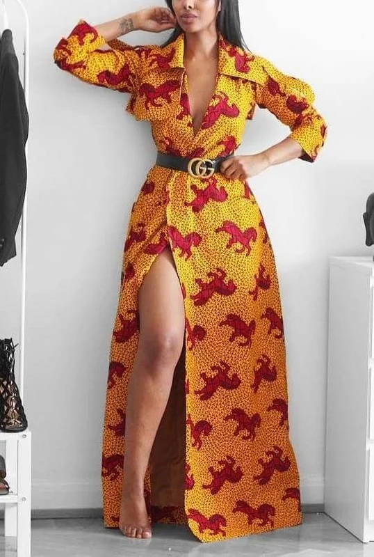 Dashiki Africa Clothing for Women. Dashiki Long Dress. Women's Clothing. Maxi Dress. Ankara. Kitenge Trendy Floral Print Maxi Dress