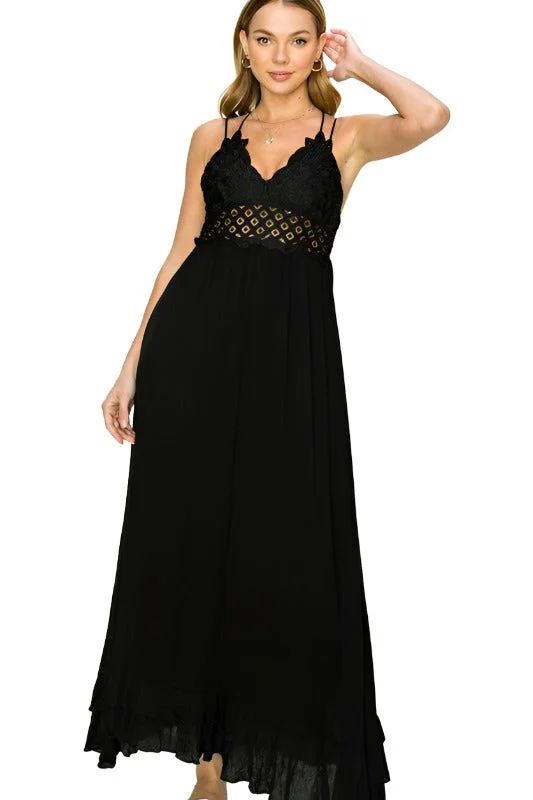 In Love Bustier Lace Maxi Dress Cozy Longline Maxi Dress