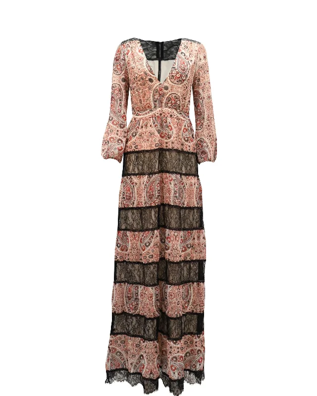 Printed Long Sleeve Maxi Dress Classic Black Maxi Dress