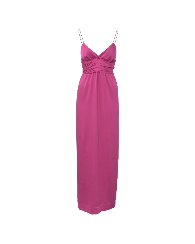 Elegant Long Backless Maxi Dress in Luxurious Polyester Comfortable Plunging Neckline Maxi Dress