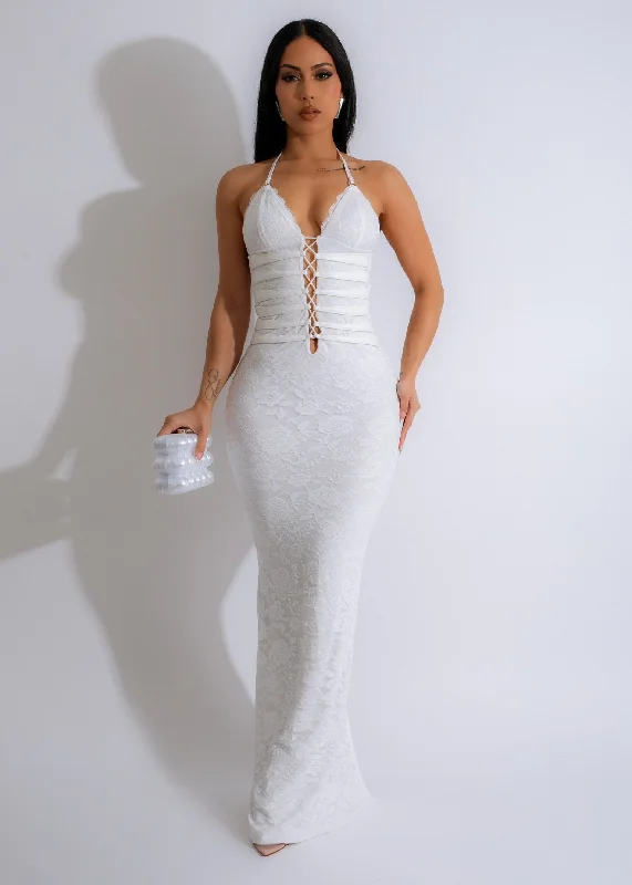 Night Life Lace Maxi Dress White Stylish Boho Maxi Dress