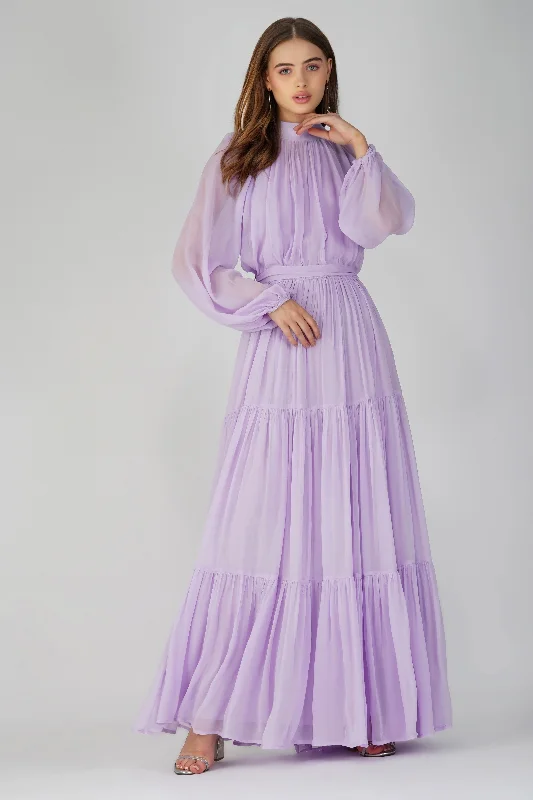 Rosetta Maxi Dress in Lilac Comfortable Fitted Maxi Dress