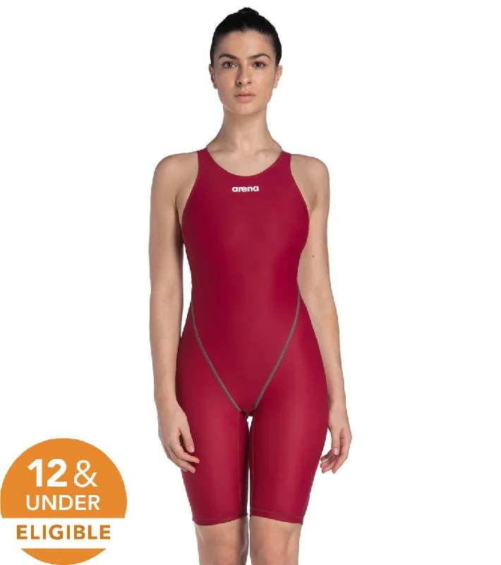 Arena Women's Powerskin ST Next Open Back Tech Suit Swimsuit Deep Red Soft Beachwear Set