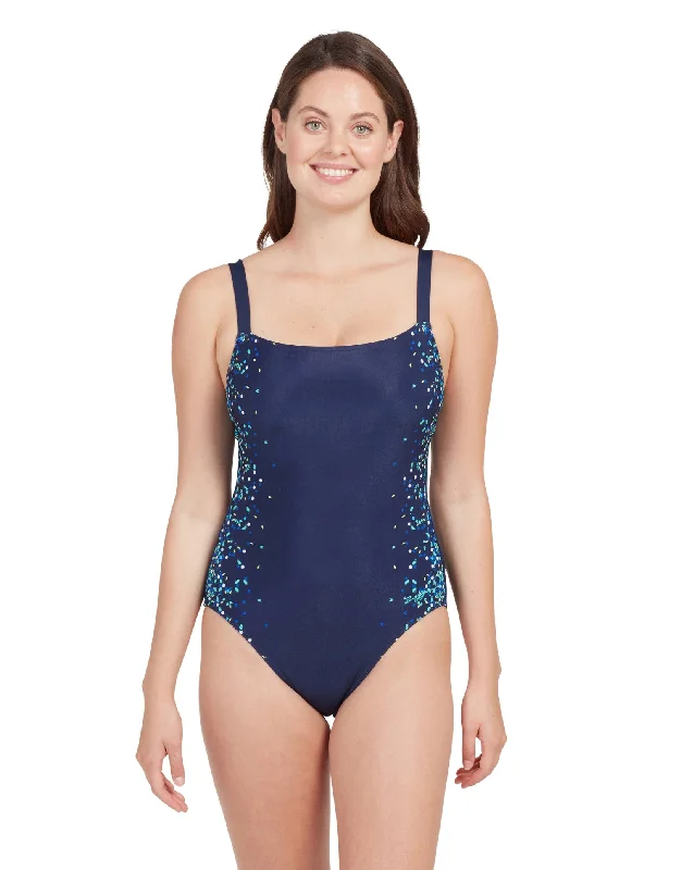 Blue Chime Adjustable Classicback Swimsuit - Navy/Blue Playful Pattern Swimsuit