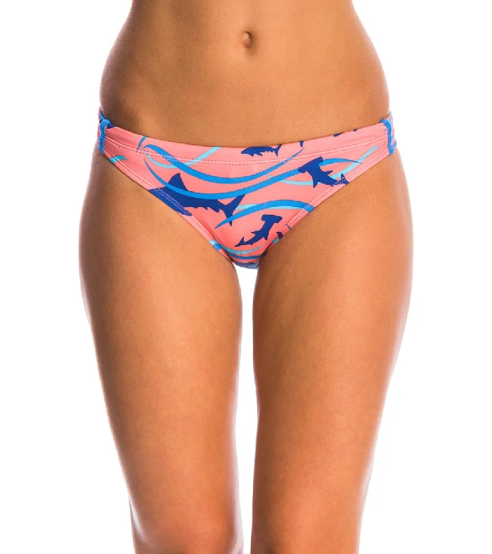 Dolfin Bellas Finn Bikini Swimsuit Bottom Coral Floral Print Swimsuit