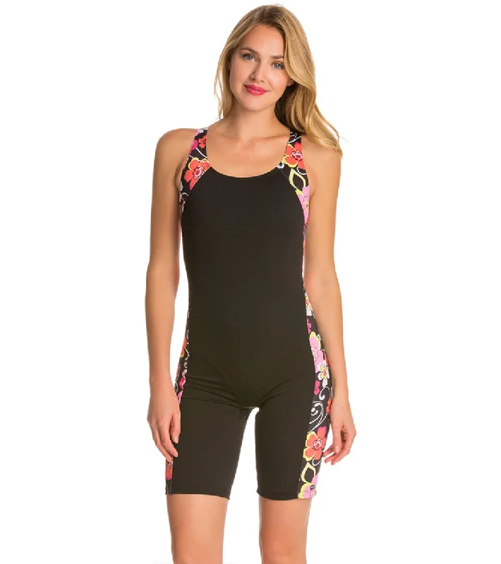 EQ Swimwear Seville Rose Glide Unitard Seville Rose Swim Dress with Belt