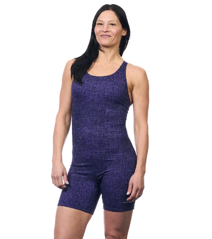 EQ Swimwear Women's Plaid Spectrum Unitard Purple Color-Block Bikini