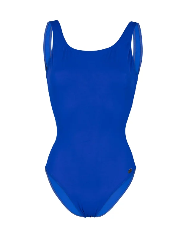 Regular U-Back Swimsuit - Royal Blue Sexy Cutout Swimsuit