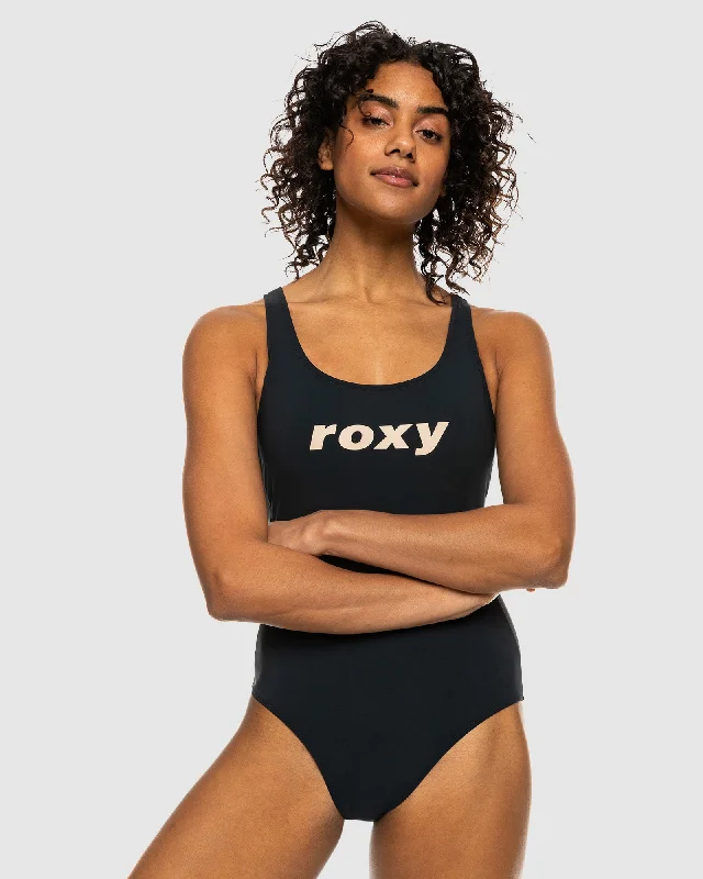 Womens Roxy Active Cross Back One-Piece Swimsuit Classic Sporty Swimsuit