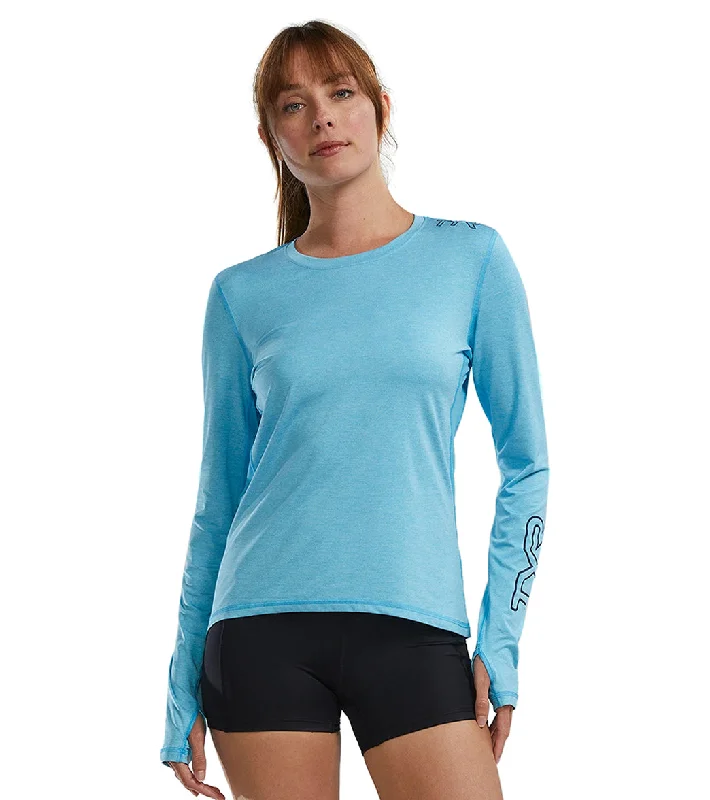 TYR Women's SunDefense Vented Long Sleeve UPF 50+ Swim Shirt Elegant Swim Dress