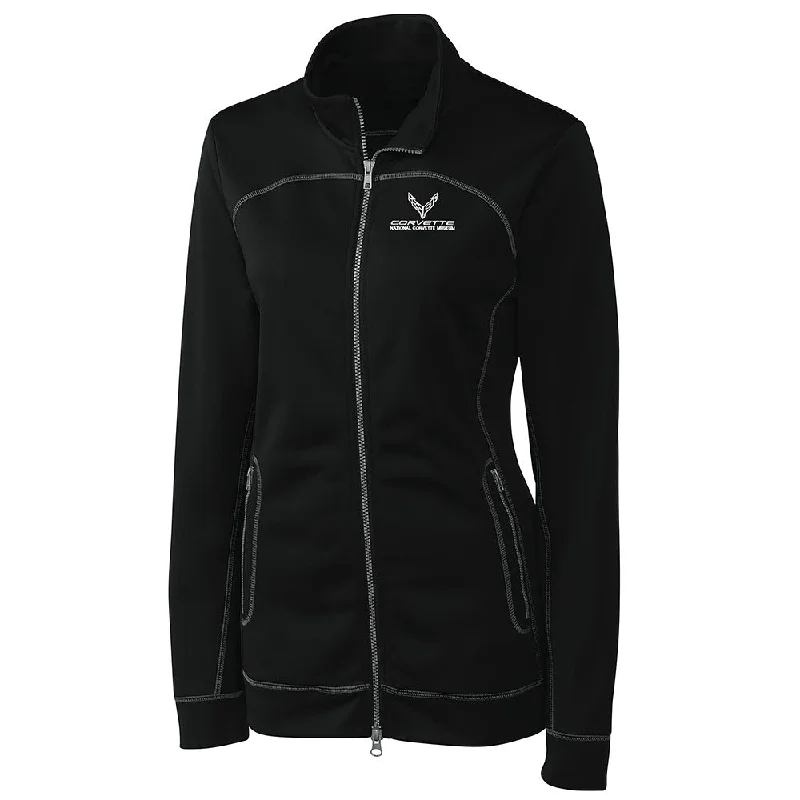 C8 Corvette Ladies' Black Jersey Jacket Satin Jacket Silk Jacket Chiffon Jacket