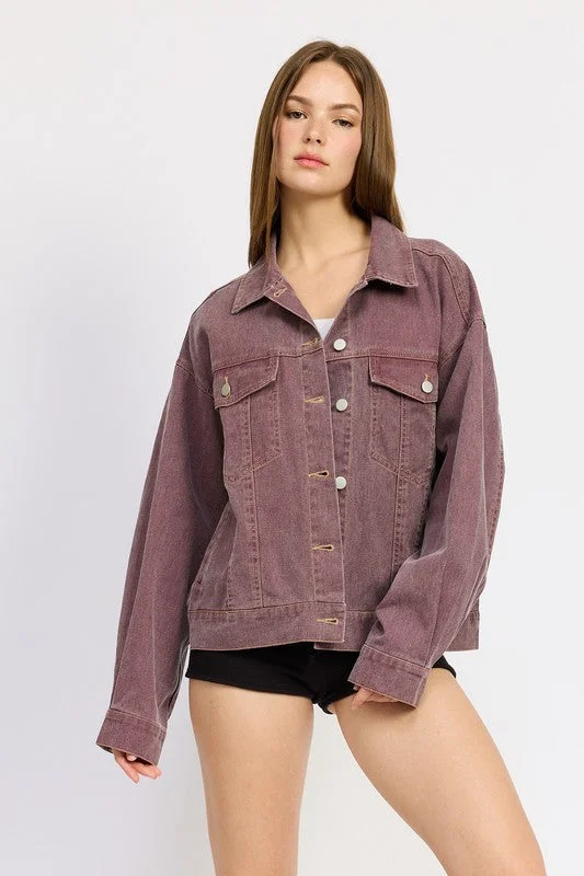 OVERSIZED DENIM SHIRT JACKET Anorak Shell Jacket Lightweight Jacket