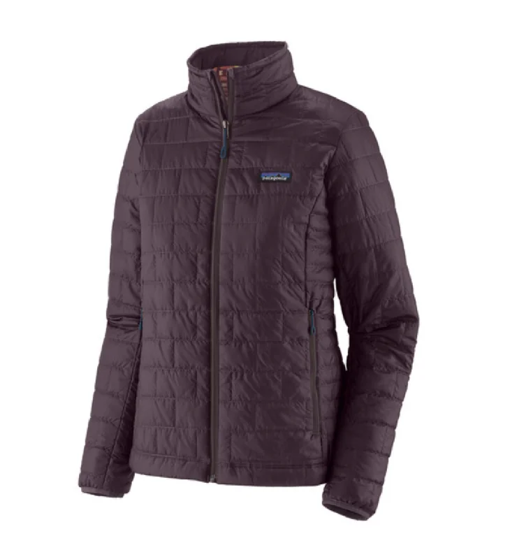 Patagonia Women's Nano Puff Jacket - Obsidian Plum Trench Coat Raincoat Waterproof Jacket