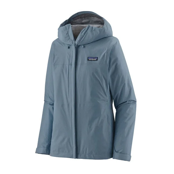 Patagonia Women's Torrentshell 3L Rain Jacket - Light Plume Grey Knit Fabric Woven Fabric Fleece Fabric