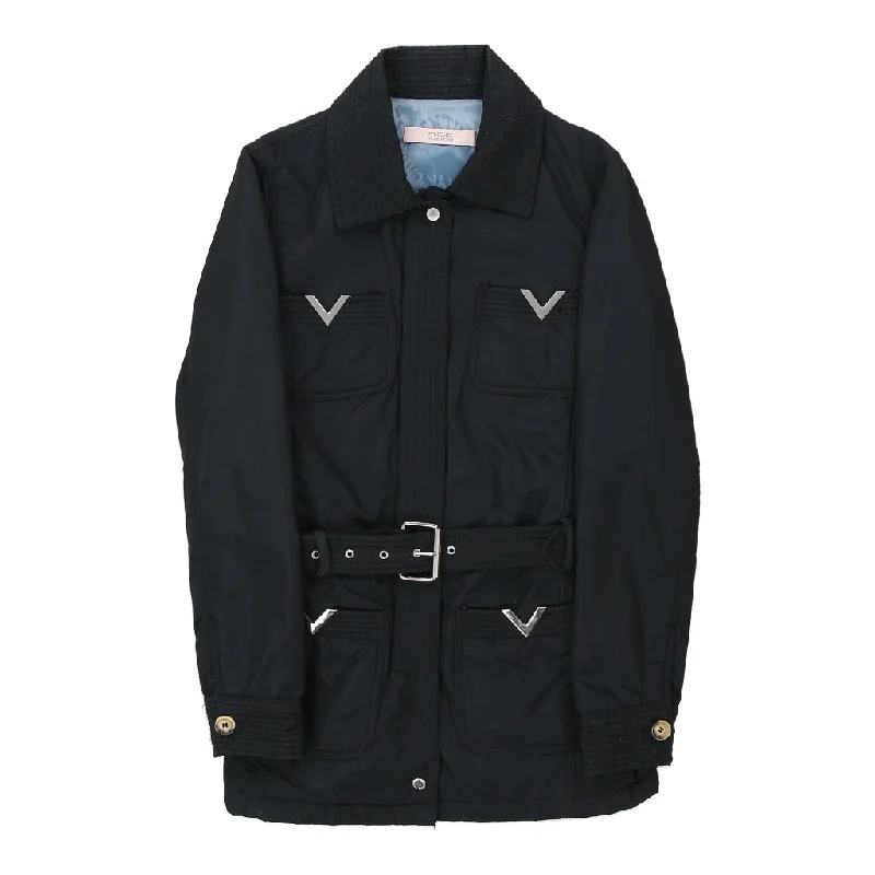 R.E.D Valentino Jacket - Medium Navy Polyester Blend Jersey Jacket Tulle Jacket Batik Jacket