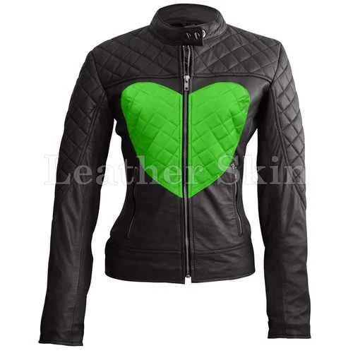 Women Love Leather Jacket Knit Fabric Woven Fabric Fleece Fabric