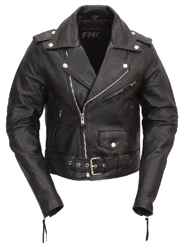 Women's Classic Motorcycle Leather Jacket Quilted Liner Hoodie Zip-Up Jacket Button-Up Jacket