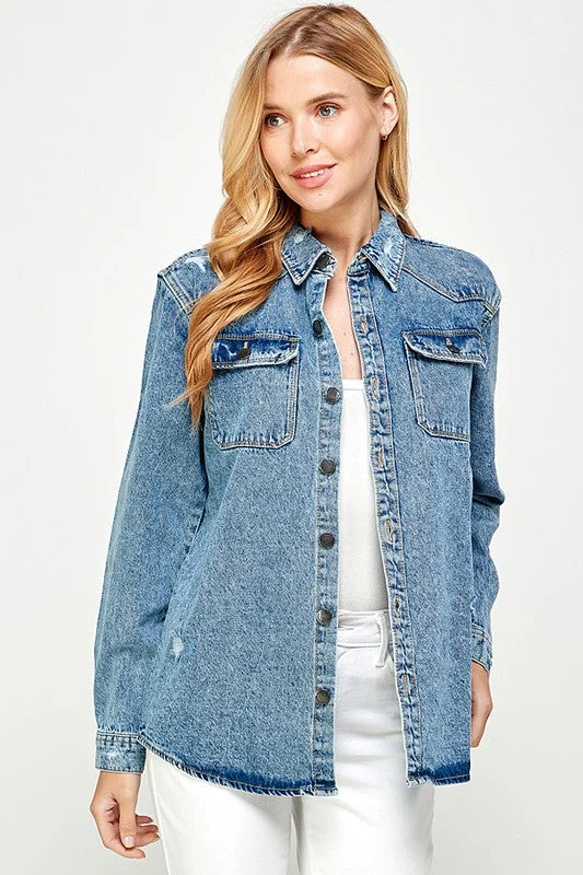 Denim Jackets Snapped Jacket Toggled Jacket Drawstring Jacket