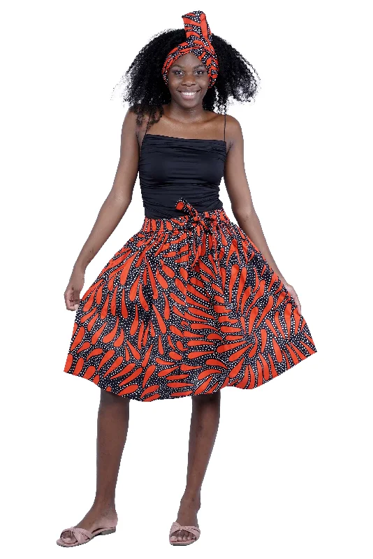 African Mini Skirts pleated skirt texture