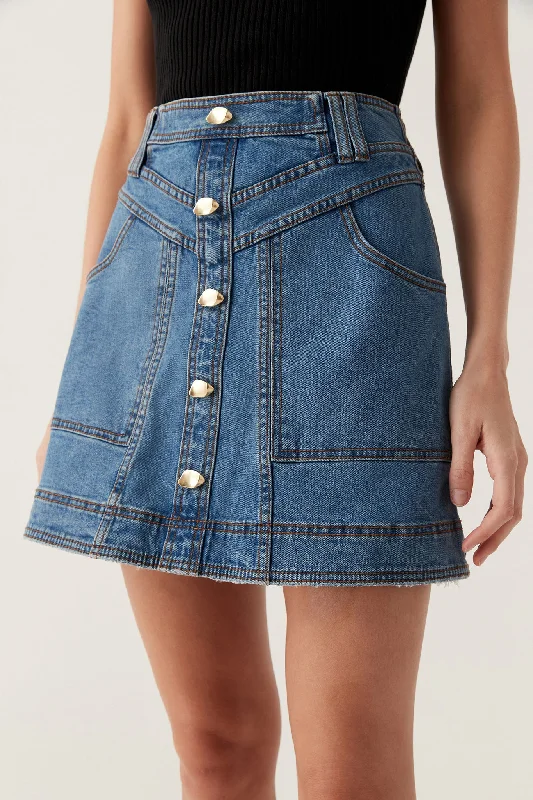 Belmond Denim Mini Skirt leather skirt sleek