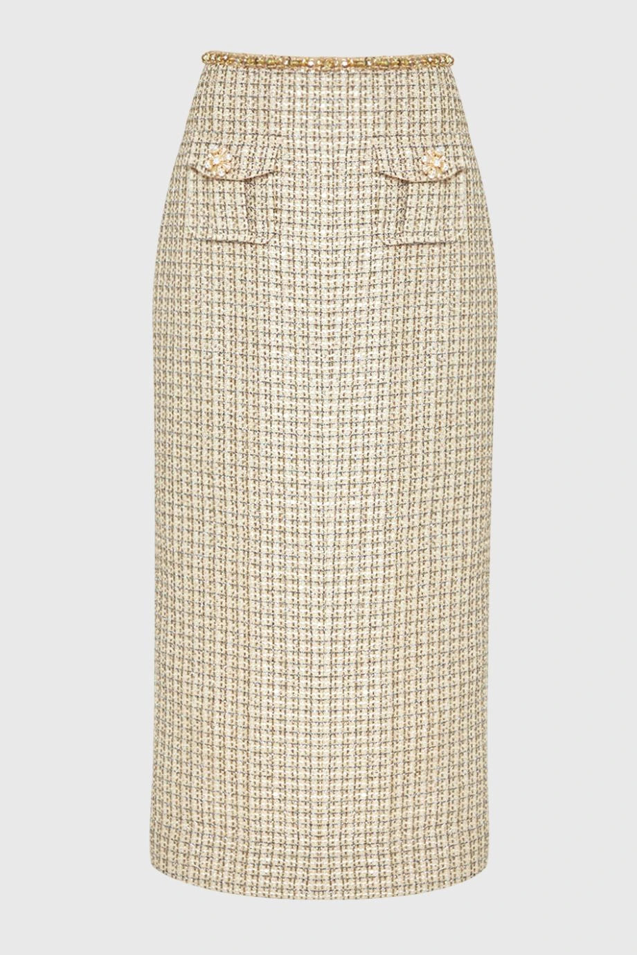 Boucle Midi Skirt belted skirt waist