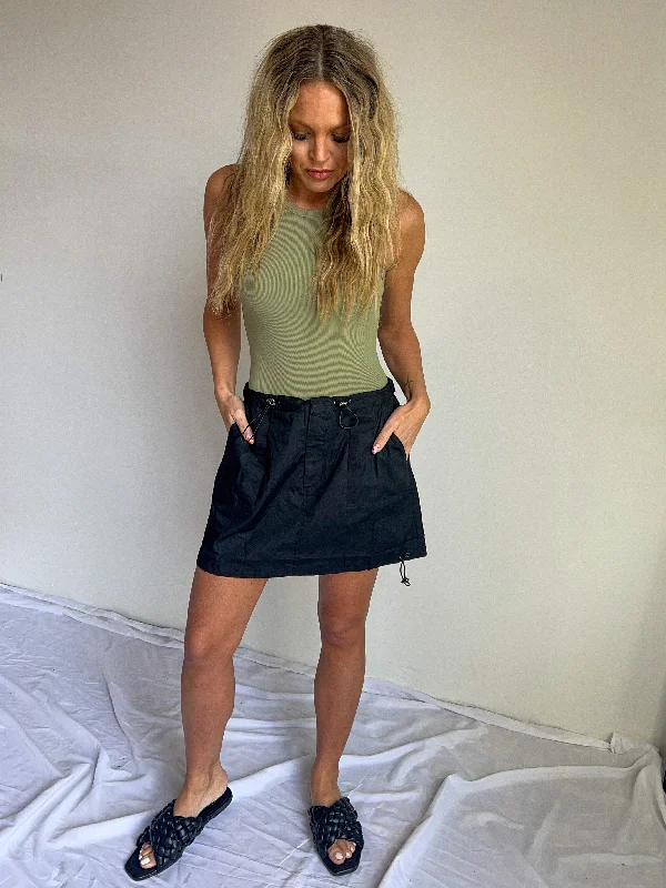 Cinched in Style Mini Skirt leather skirt modern