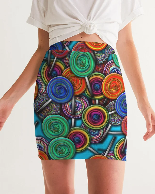 Colorful Lollipops Women's Mini Skirt cotton skirt soft