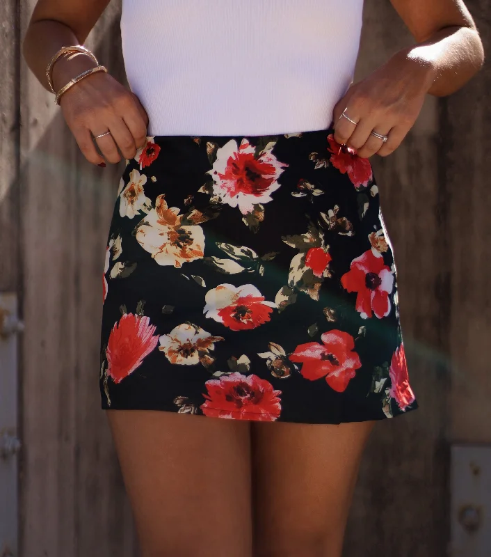 Floral Elegance Mini Skirt denim skirt classic