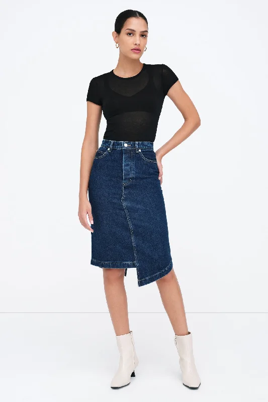 LES Denim Skirt velvet skirt rich