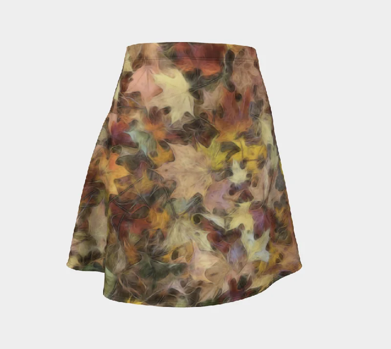 Light October Leaves Flare Skirt velvet skirt luxury