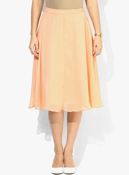 Femella Peach Semi Flared Skirt wool skirt sturdy