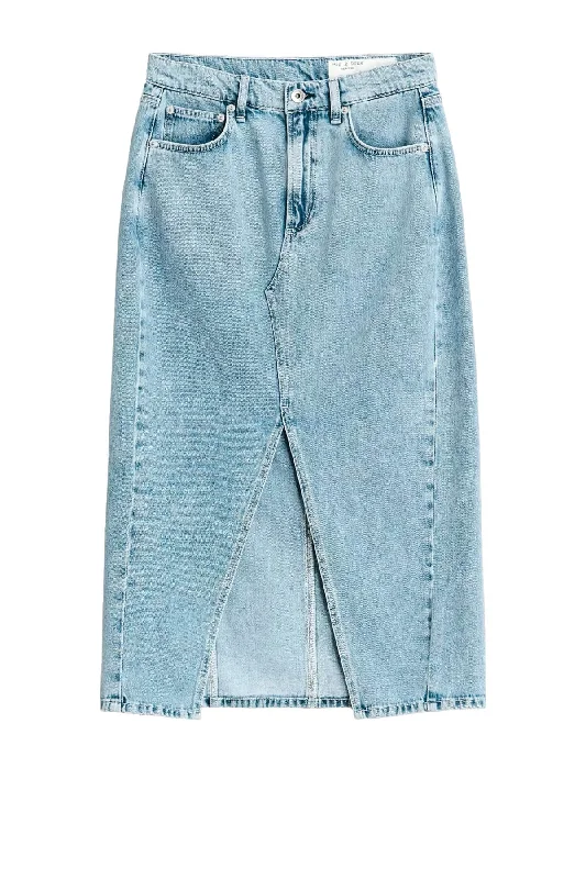 Rag & Bone Pencil Splice Denim Midi Skirt - Alisha velvet skirt luxury