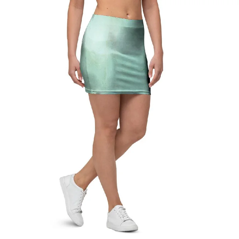 Teal Marble Mini Skirt vintage skirt charm