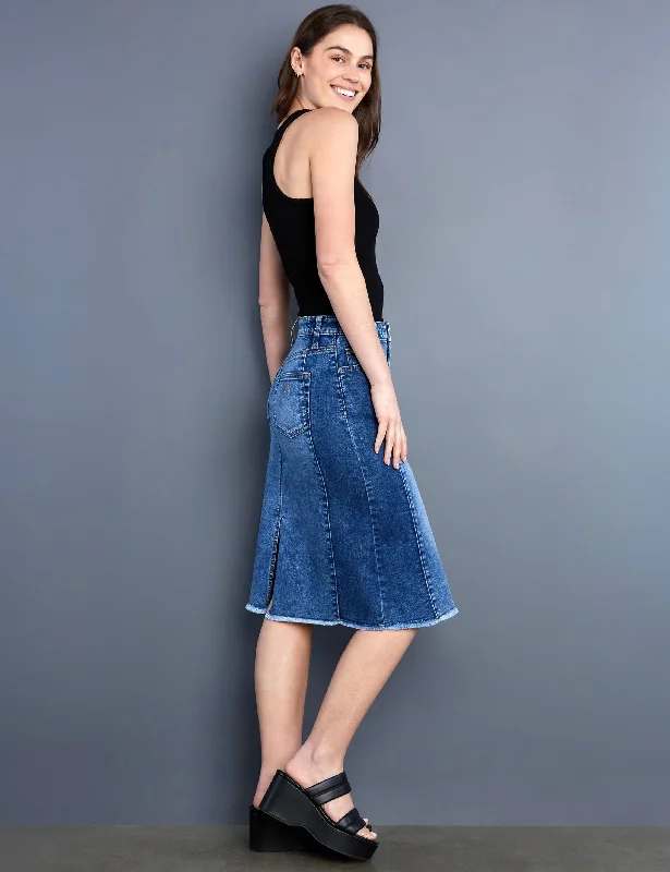 Two Tone Short Jean Skirt high waist skirt